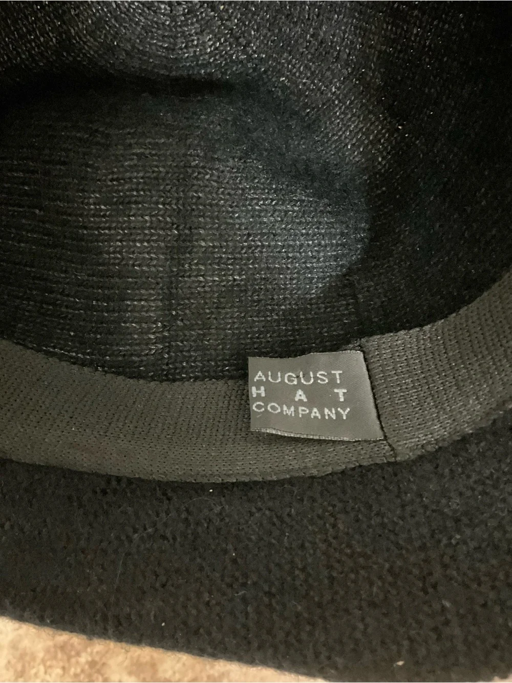 August Hat Company Black Wool Blend Cloche Hat Floral Pearl Accent 22.75”